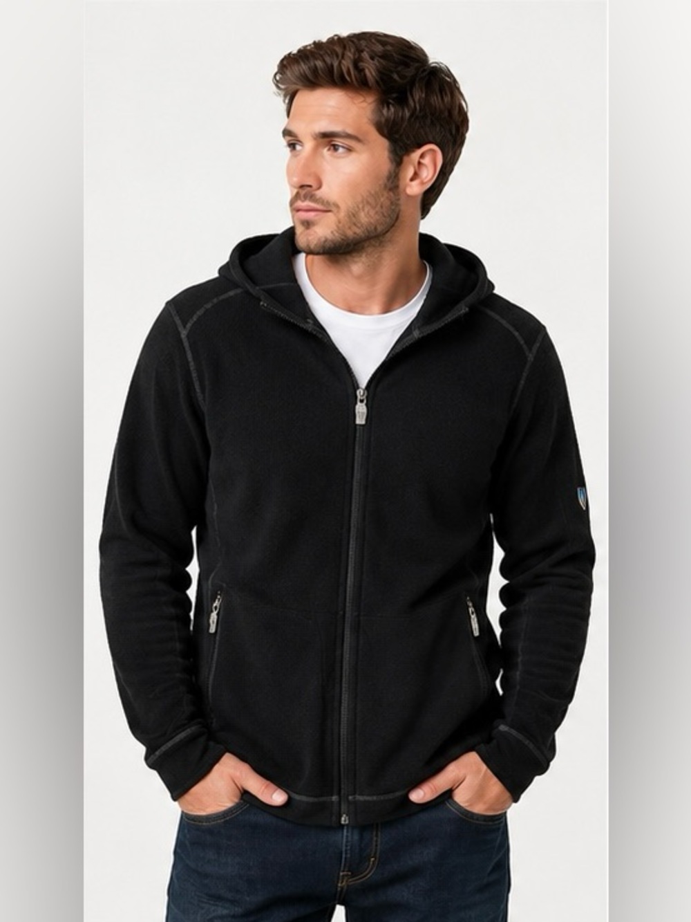 Kuhl Men's Alfpaca Black Full-Zip Fleece Hoodie